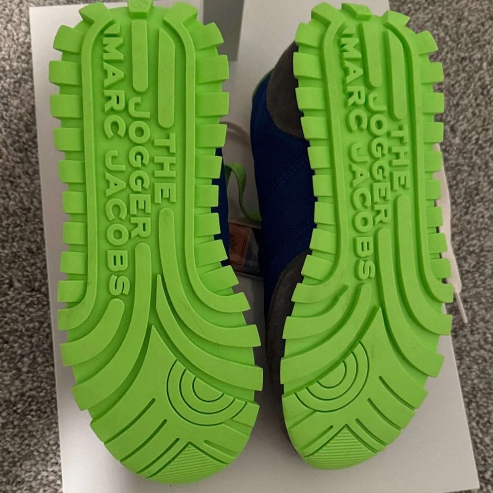 Marc Jacobs Blue Sneakers with Neon Green & Orange Accents - Picture 7 of 8